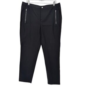 Chicos Zenergy Black Zip Pocket Casual Edgy Dress Pant Trousers Size 2/MD-LG